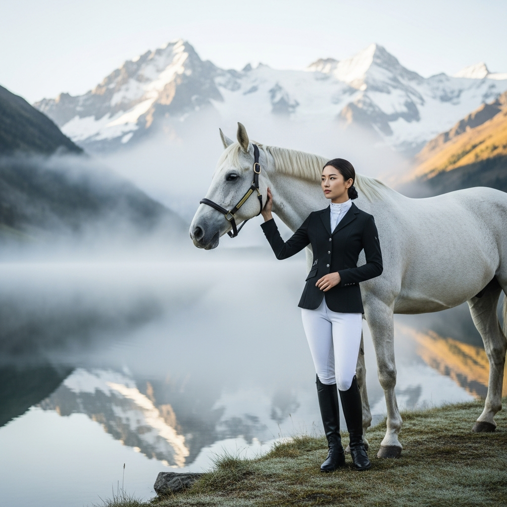 Ultra-realistic luxury travel portrait of a solo a...