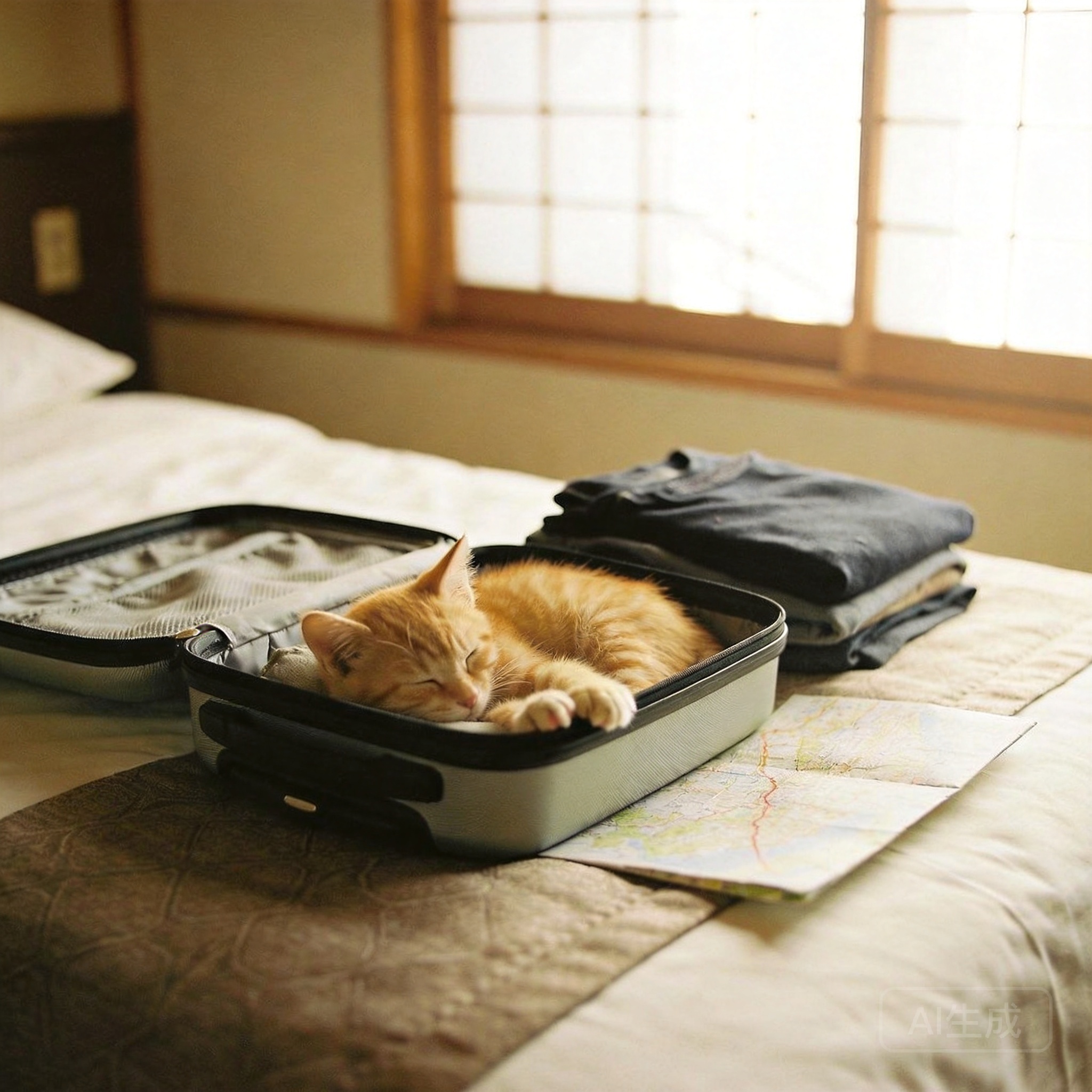 Ultra-realistic cozy home portrait of a tiny orang...