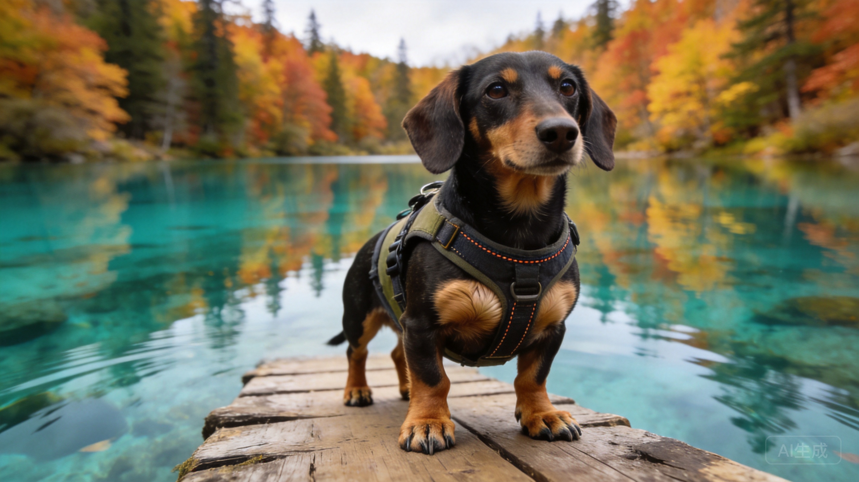 Ultra-realistic cinematic pet adventure photo of a...