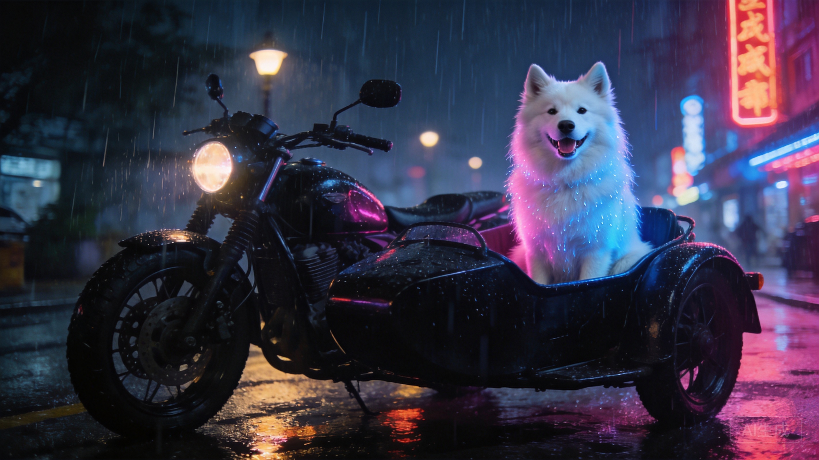 Ultra-realistic cinematic photograph of a white Sa...